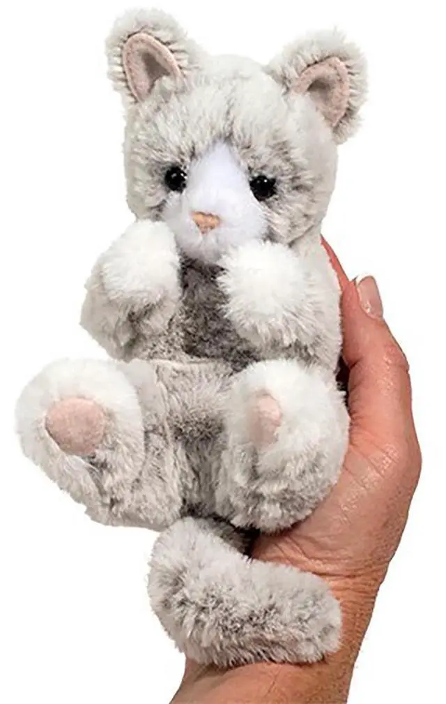 Main image of Douglas Cuddle Toys Gray Kitten Lil' Baby Handful Plush Stuffed Animal Toy, 6"