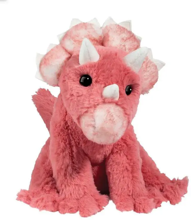 Main image of Douglas Tracie Soft Pink Triceratops Dino Plush Stuffed Animal, 10" long