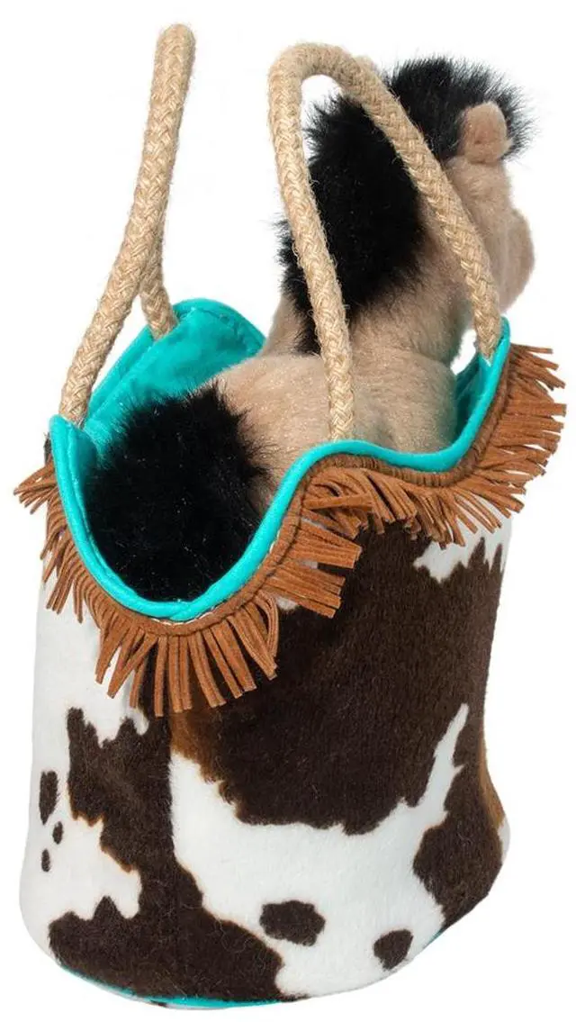 Alt view image 3 of 3 - Douglas Western Sassy Sak Tote with Bucksin Horse Plush Stuffed Animal Toy, 7"