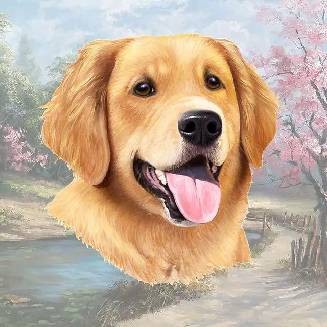 Main image of Golden Retriever (Closeup) Tabletop Drink Coaster (1)