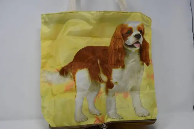 Alt view image 2 of 2 - Cavalier King Charles Foldable Tote Bag - Waterproof - Zipper Market Tote