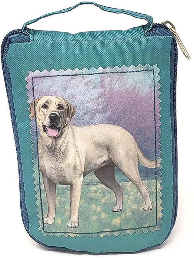 Main image of Yellow Labrador Standing Tote Bag - Waterproof - Zipper Market Tote