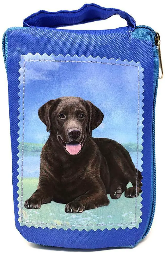Main image of Chocolate Labrador Foldable Tote Bag - Waterproof - Zippered Market Tote