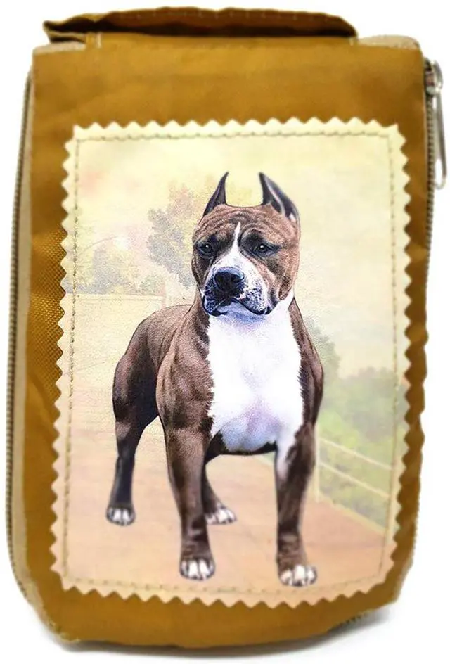 Main image of Pit Bull, Cropped Foldable Tote Bag - Durable, Waterproof - Zippered Market Tote
