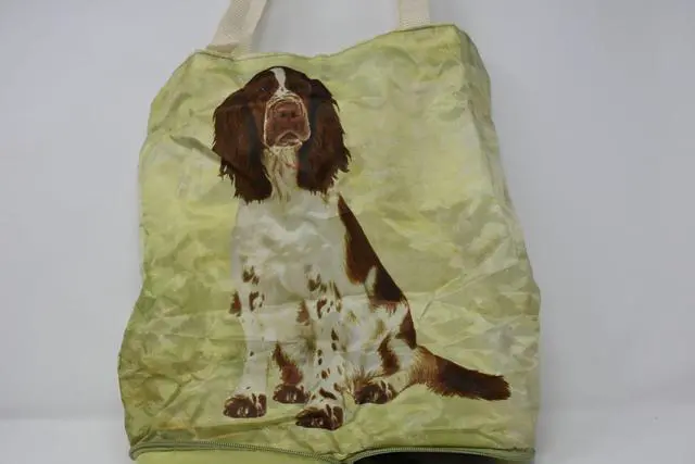 Alt view image 2 of 2 - Springer Spaniel Foldable Tote Bag - Waterproof - Zippered Market Tote