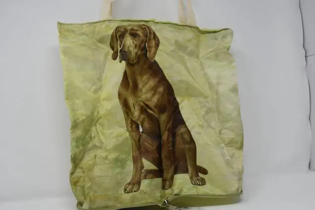 Alt view image 2 of 2 - Weimaraner Foldable Tote Bag - Durable, Waterproof - Zipper Market Tote
