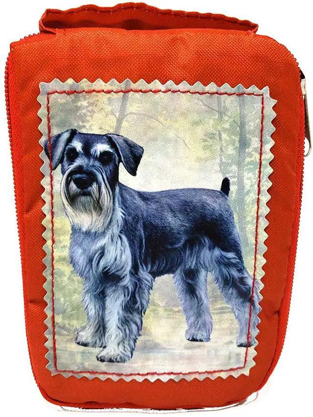 Main image of Schnauzer, Uncropped Foldable Tote Bag - Waterproof - Zippered Market Tote