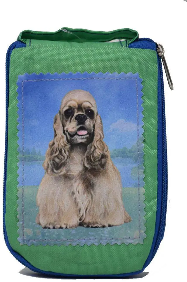 Main image of Cocker Spaniel Foldable Tote Bag - Durable, Waterproof - Zipper Market Tote
