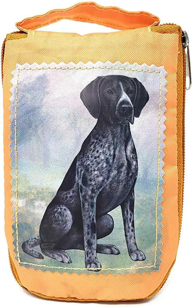 Main image of German Shorthaired Pointer Foldable Tote Bag - Durable, Waterproof - Zipper Market Tote