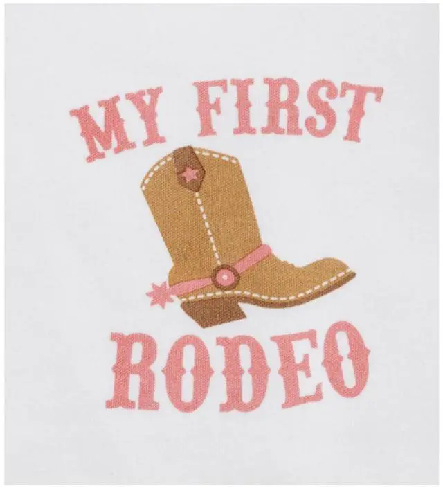 Alt view image 2 of 3 - Ganz Baby Girl Rodeo Diaper Shirt Onesie with Ruffles 3-6 mo. - My First Rodeo