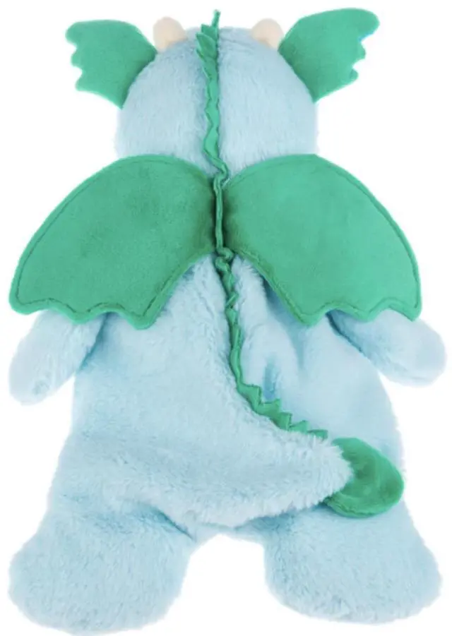 Alt view image 2 of 3 - Baby Ganz Spark Dragon Blue and Green Flat-A-Pat Plush Stuffed Lovey , 18"