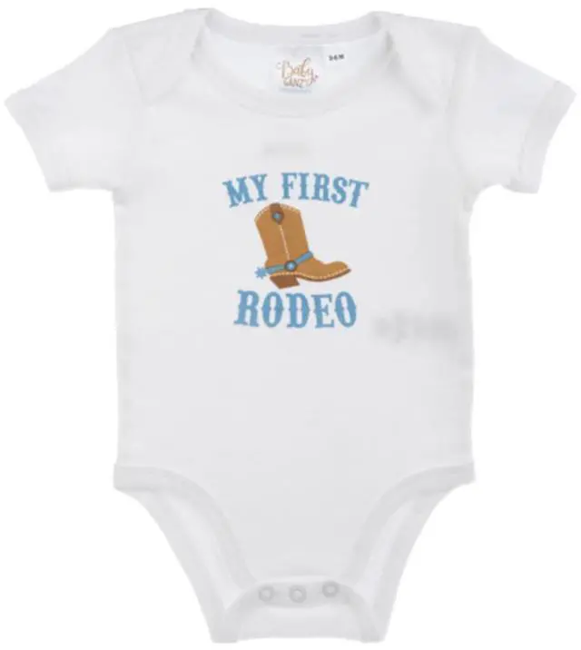 Main image of Ganz Baby Boy Rodeo Diaper Shirt Onesie 3-6 mo. - My First Rodeo