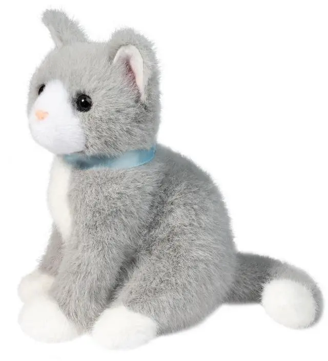 Main image of Douglas Toys Mini Gray Cat Plush Stuffed Animal Toy, 6"