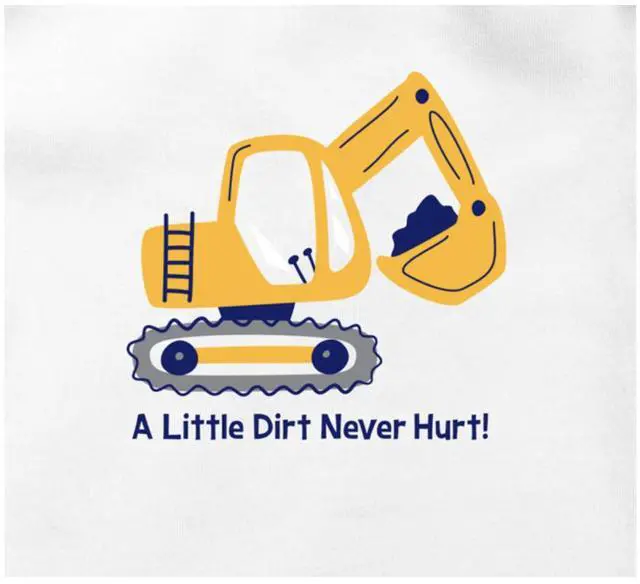 Alt view image 2 of 3 - Ganz Baby Tractor Diaper Shirt Onesie 3-6 mo. - A Little Dirt Never Hurt!