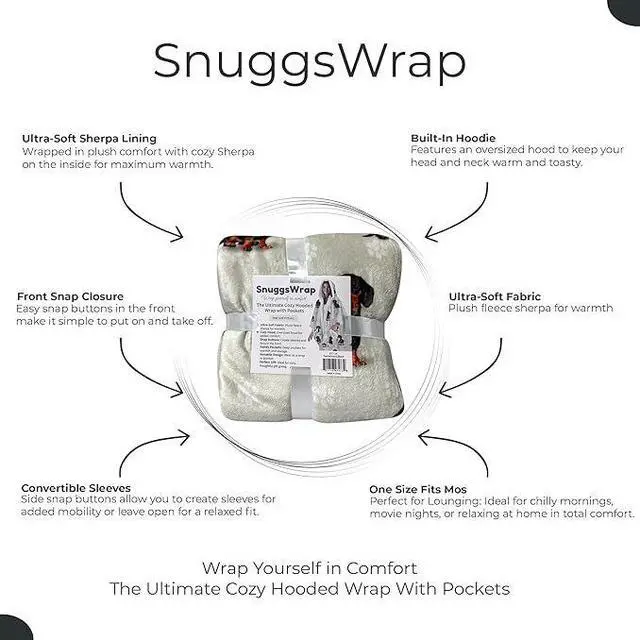 Alt view image 3 of 3 - E&S Pets Snuggs Blanket Hoodie for Women Soft Fleece Wrap, Black Dachshund