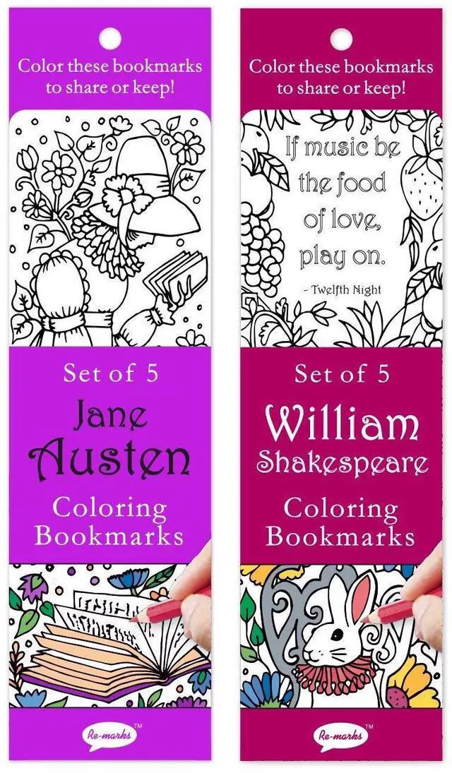 Main image of Re-marks Literary Colormarks 2 Pack - Shakespeare and Jane Austen