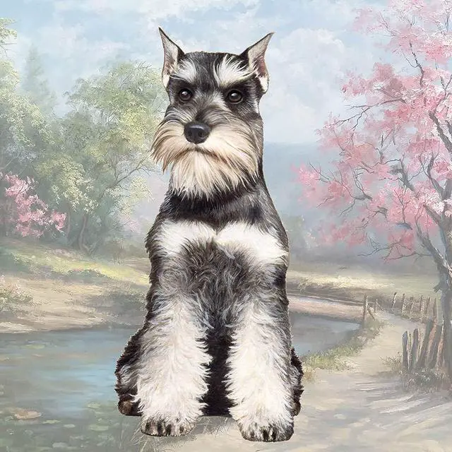 Main image of Schnauzer (Sitting) Tabletop Drink Coaster (1)