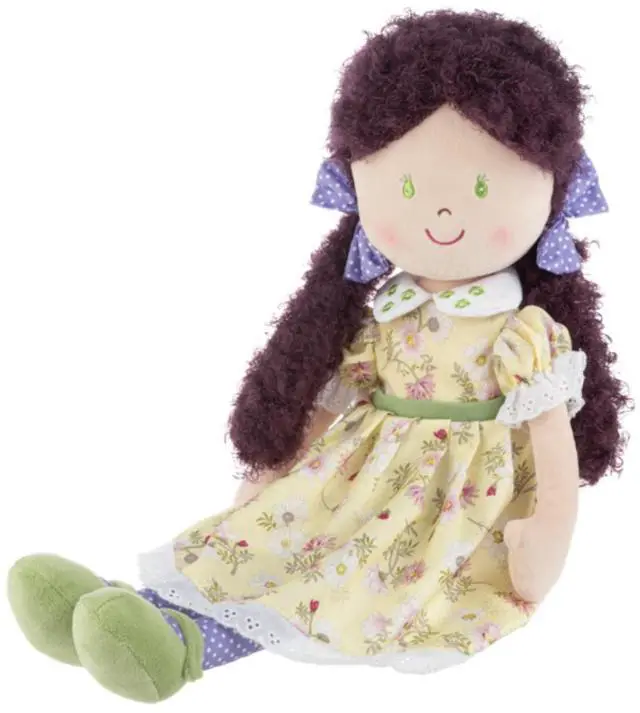Alt view image 2 of 2 - Ganz Amber Milly Rag Doll with Purple Curly Hair and Yellow Dress, 20" H