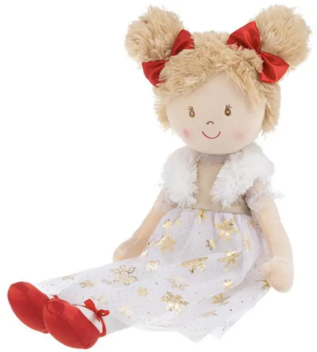 Alt view image 2 of 2 - Ganz Aurelia Snowflakes Rag Doll with Blond Curly Hair and Snowflake Dress 20" H