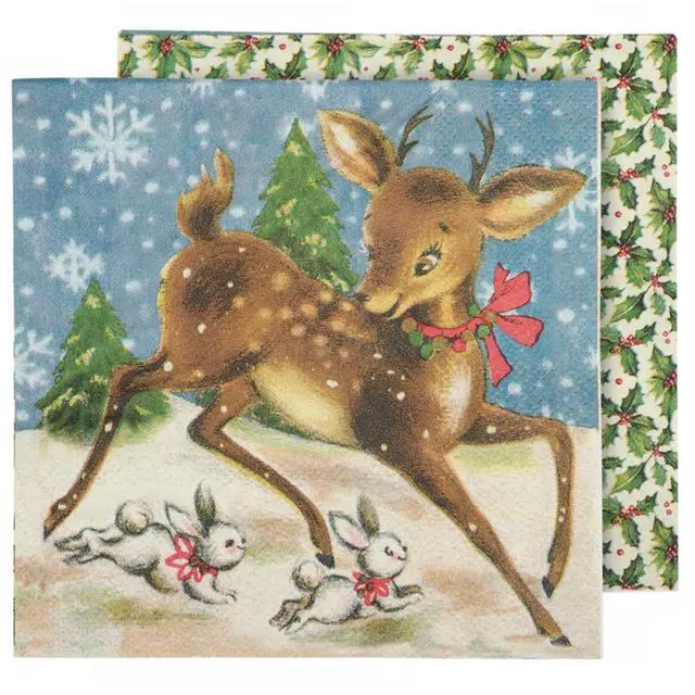 Alt view image 4 of 4 - Primitives By Kathy Paper Beverage Napkins, 5" x 5", 20/pk, Retro Reindeer