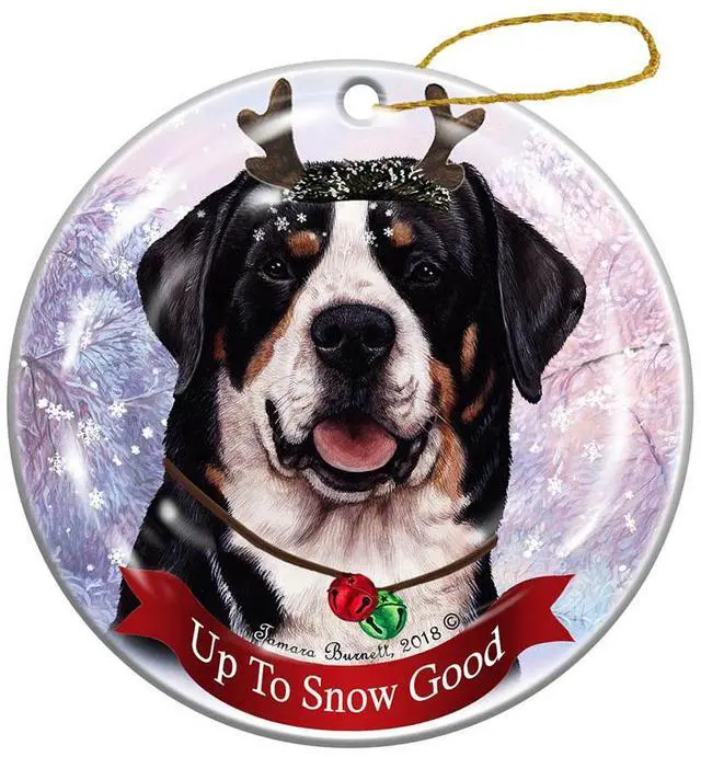 Main image of Holiday Pet Gifts Greater Swiss Mountain Dog Dog Porcelain Christmas Ornament