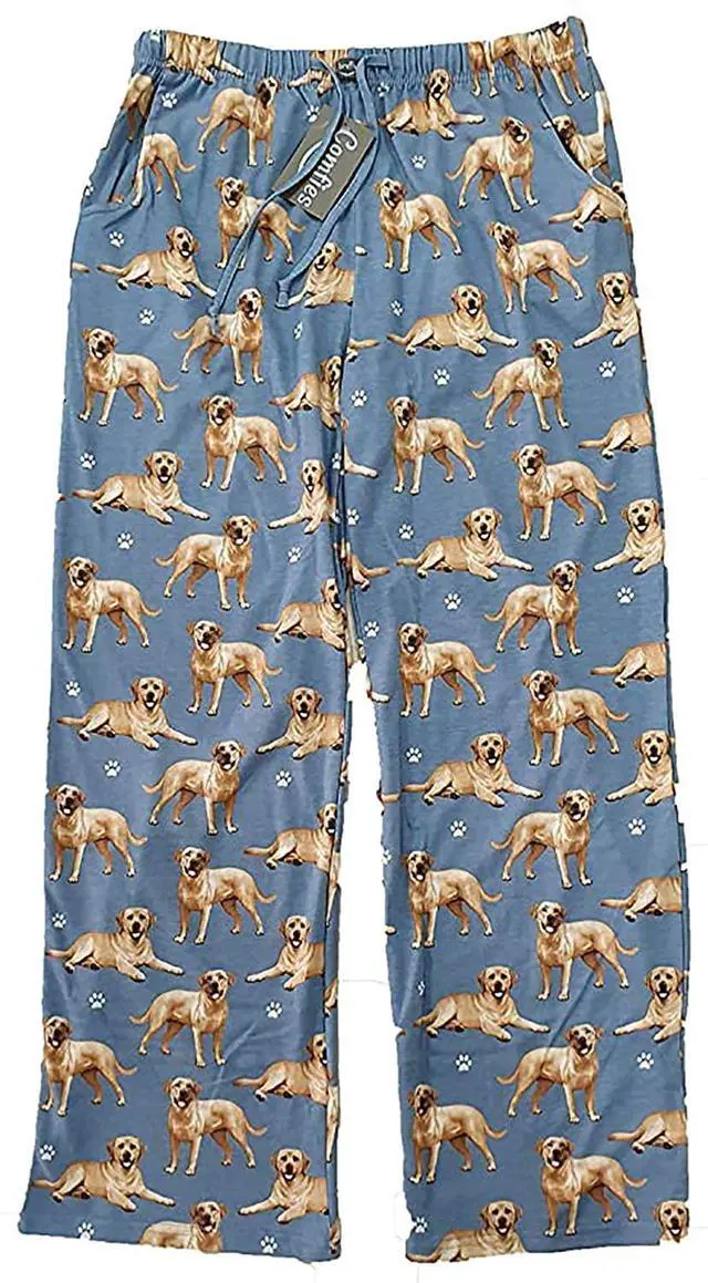 Main image of Yellow Labrador Retriever Unisex Lightweight Cotton Blend Pajama Bottoms- Medium