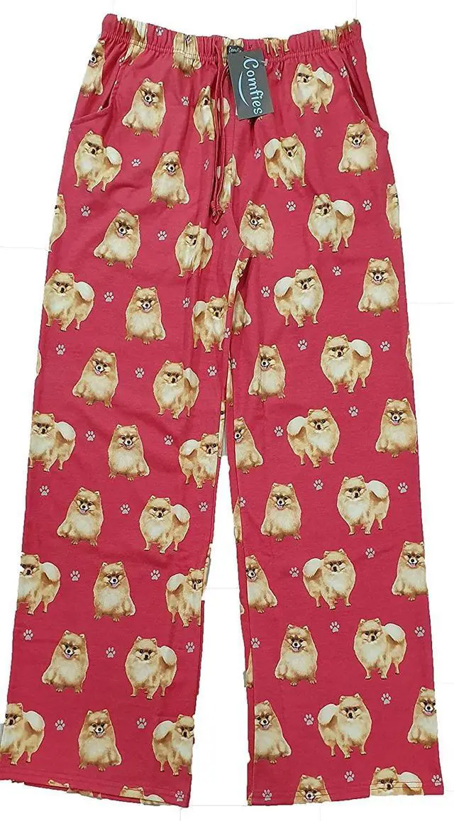 Main image of Pomeranian Unisex Lightweight Cotton Blend Pajama Bottoms- Medium