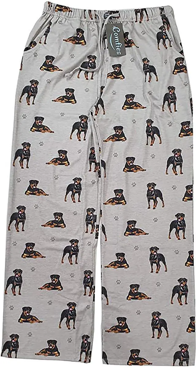 Main image of Rottweiler Unisex Lightweight Cotton Blend Pajama Bottoms- Large