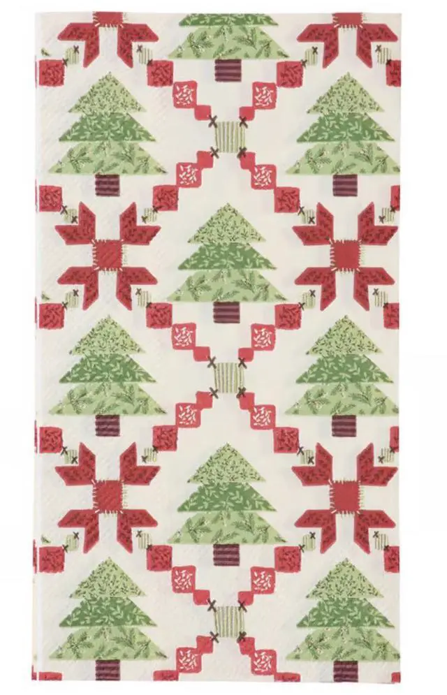 Main image of Primitives By Kathy Paper Beverage Napkins, 4.25" x 8", 16/pk, Tree Quilt