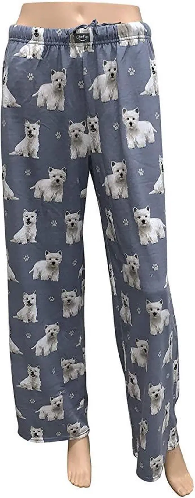 Alt view image 2 of 2 - Westie Unisex Lightweight Cotton Blend Pajama Bottoms- X-Large
