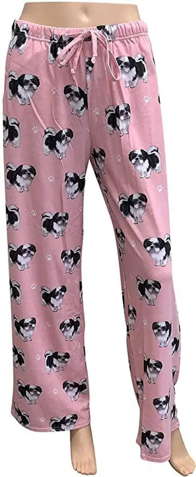 Alt view image 2 of 2 - Shih Tzu Unisex Lightweight Cotton Blend Pajama Bottoms- Medium