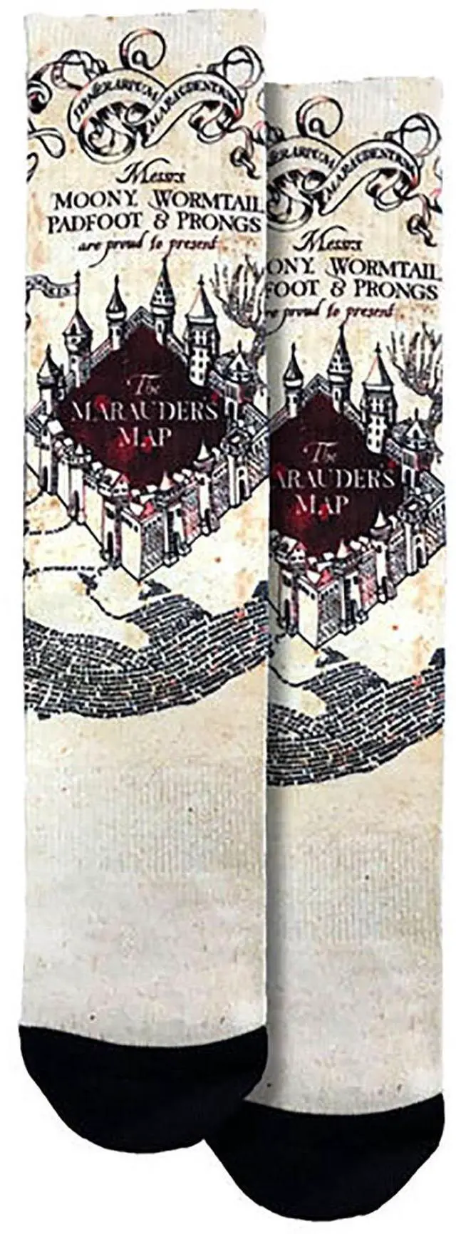 Main image of Spoontiques HP - Marauder's Map Crew Socks - SHOE SIZE (5-10 Men) (7-12 women)