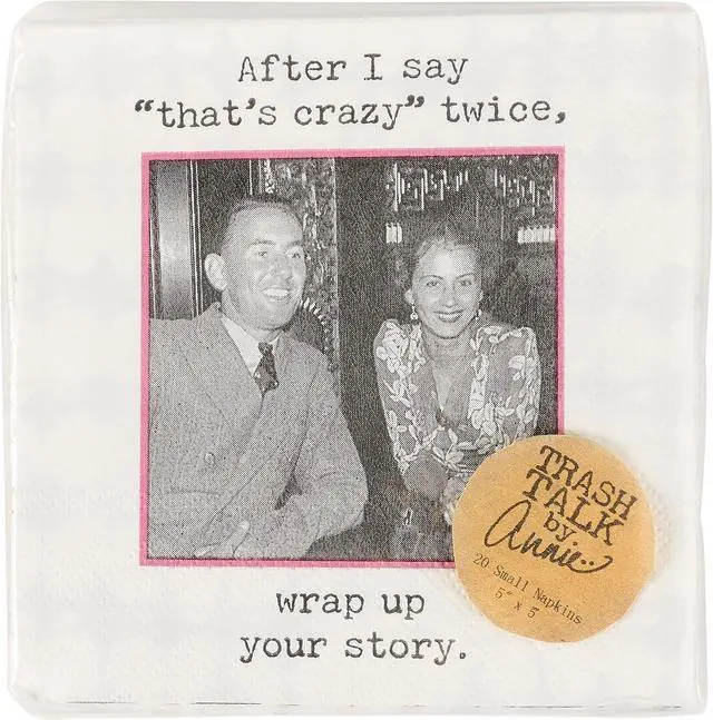 Alt view image 4 of 4 - Trash Talk Paper Beverage Napkins, 5" x 5", 20/pk, That's Crazy Twice, Wrap Up