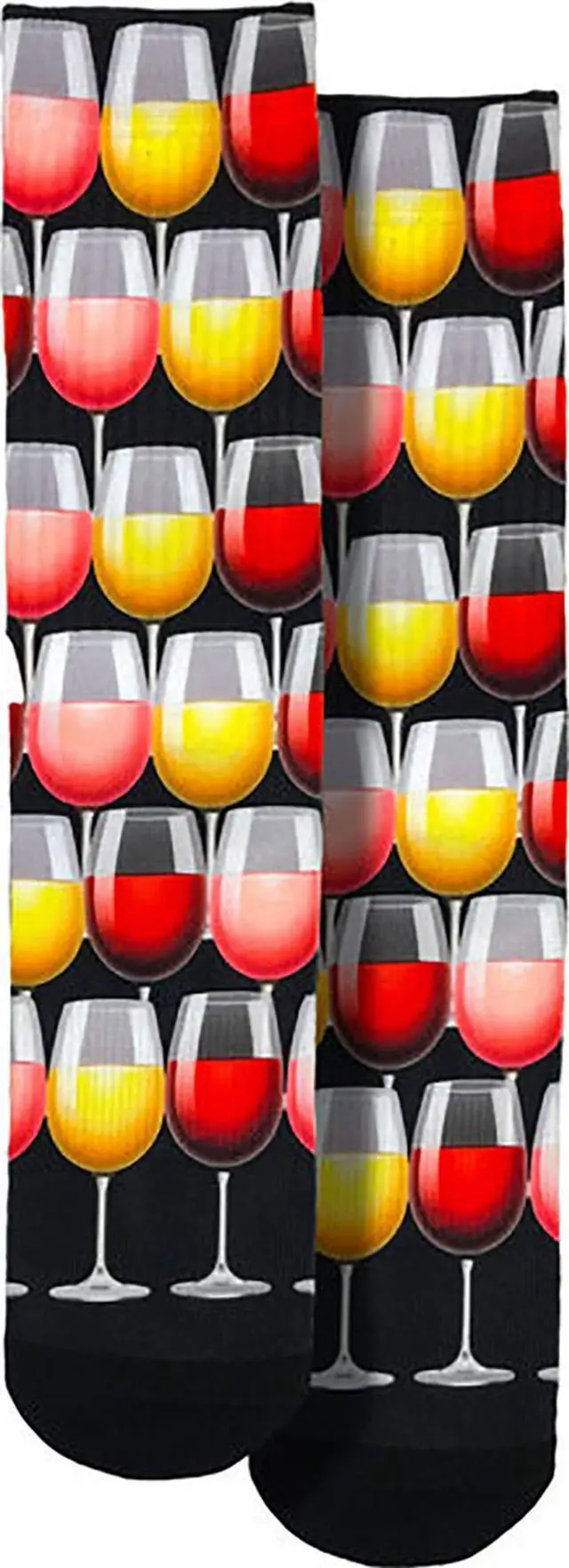 Main image of Spoontiques Wine Glasses Crew Socks - SHOE SIZE (5-10 Men) (7-12 women)