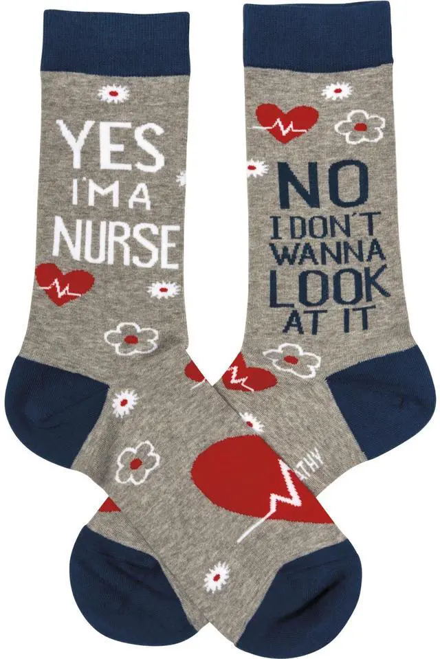Alt view image 2 of 3 - Primitives by Kathy Yes, I'm a Nurse No I Don't Wanna Look at it Socks