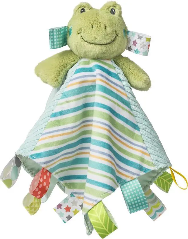 Main image of Taggies Stuffed Animal Plush Character Blanket, 13 x 13-In, Green Peepers Frog