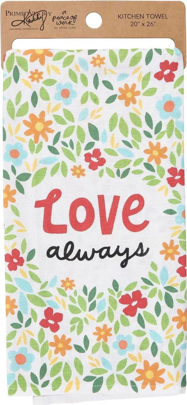 Main image of Primitives by Kathy Kitchen Towel - Love Always, 26"