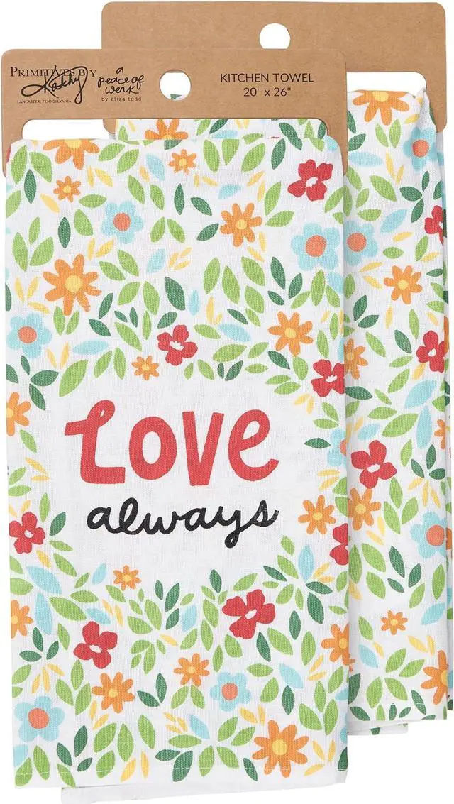 Alt view image 3 of 3 - Primitives by Kathy Kitchen Towel - Love Always, 26"