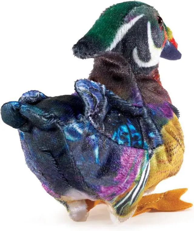 Alt view image 4 of 4 - Folkmanis Mini Wood Duck Finger Puppet