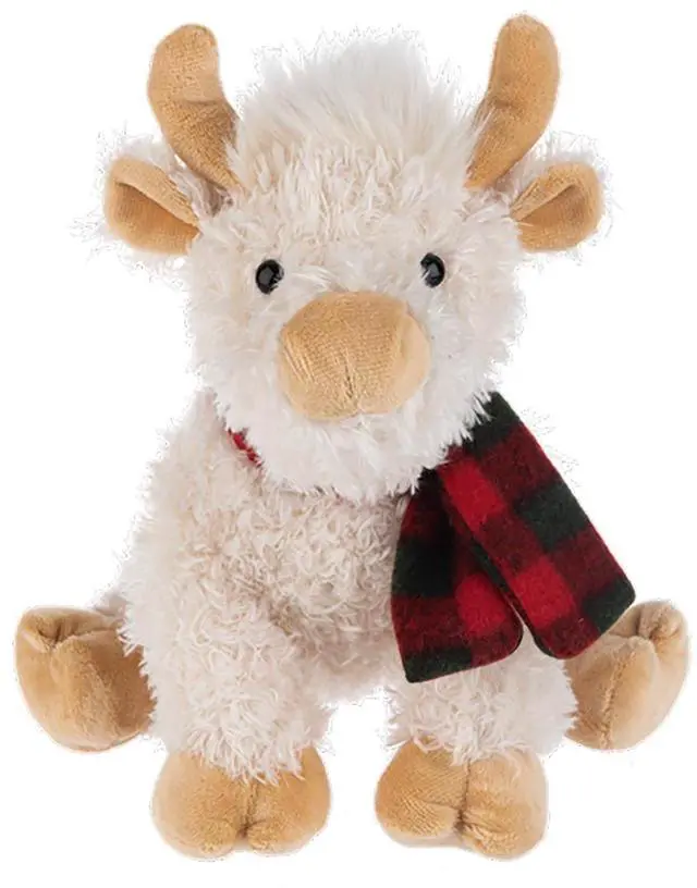 Main image of Ganz Hennie Highland Cow with Scarf Plush Stuffed Animal Toy, 9.5"