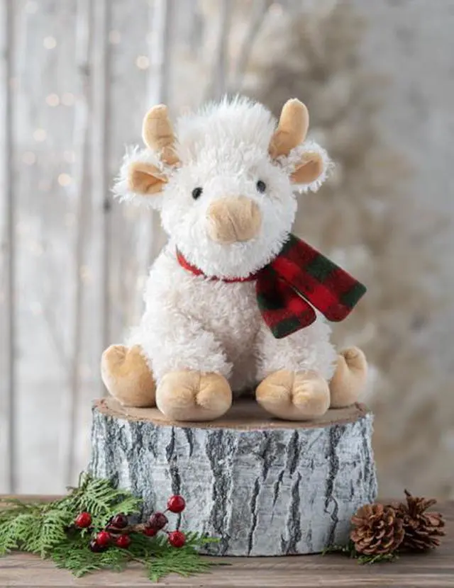 Alt view image 3 of 3 - Ganz Hennie Highland Cow with Scarf Plush Stuffed Animal Toy, 9.5"