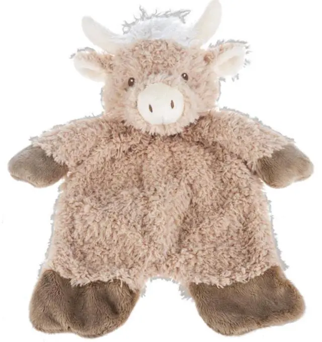 Main image of Baby Ganz Hamish Highland Cow Flat-A-Pat Plush Baby Blanket - 18"