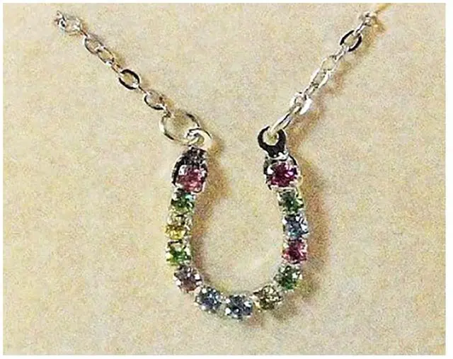 Main image of Finishing Touch Horseshoe Pastel Rhinestone Necklace