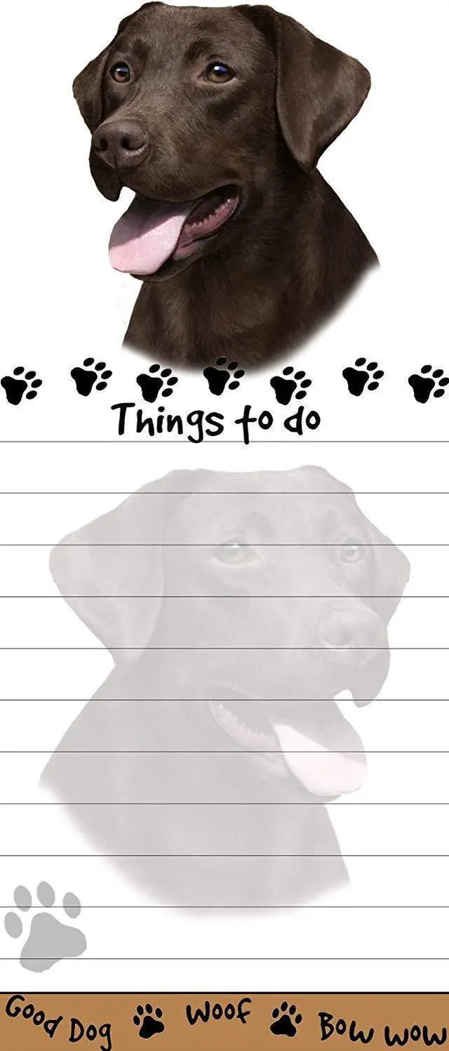 Main image of "Chocolate Labrador Magnetic List Pads" Uniquely Shaped Sticky Notepad