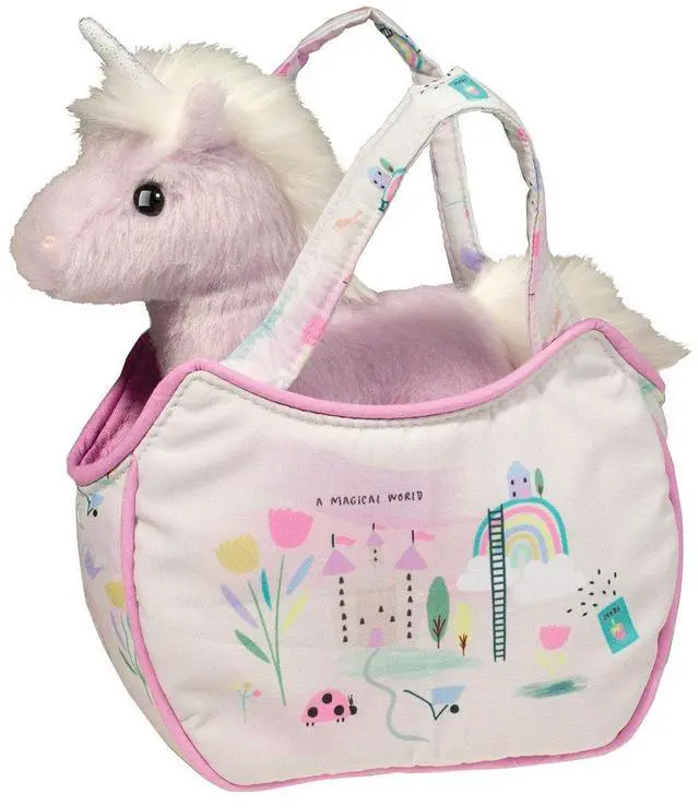 Main image of Douglas Magical World Sassy Sak with Purple Unicorn Plush Stuffed Animal Toy, 7"