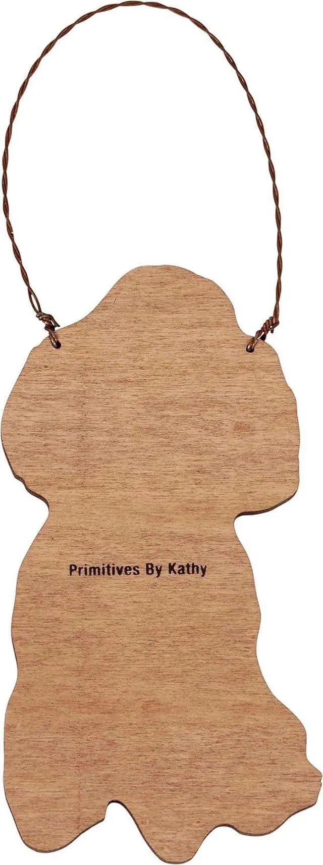 Alt view image 3 of 3 - Primitives By Kathy White Poodle with Holiday Lights Wooden Christmas Ornament