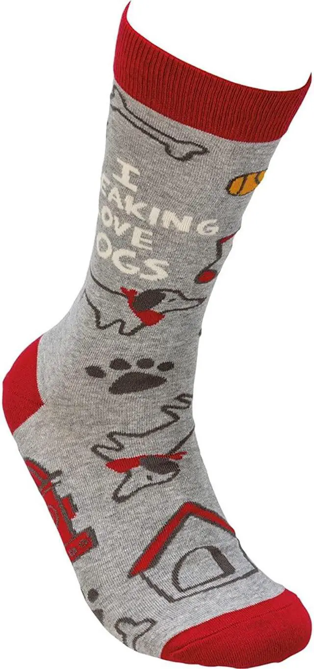 Alt view image 3 of 4 - Primitives by Kathy 113729 - I Freaking Love Dogs Socks