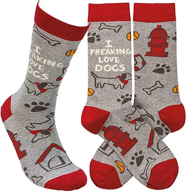 Main image of Primitives by Kathy 113729 - I Freaking Love Dogs Socks