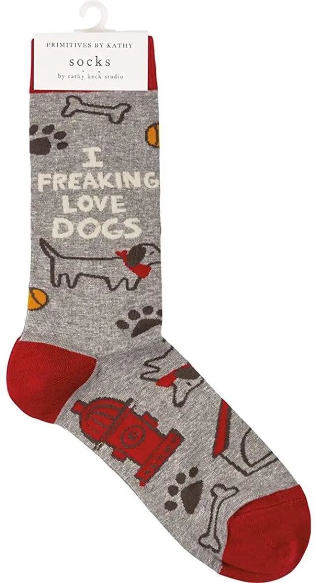 Alt view image 4 of 4 - Primitives by Kathy 113729 - I Freaking Love Dogs Socks