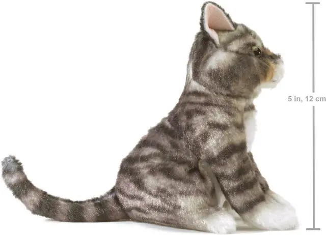 Alt view image 3 of 4 - Folkmanis Mini Tabby Cat Finger Puppet, Gray; Black; White